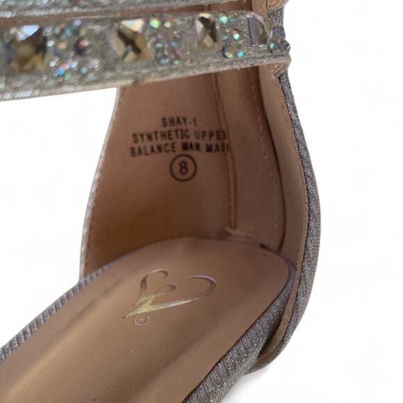 Silver Crystal Cage Stilettos with Heel Zipper-Windsor-Shay-Size 8 - Picture 9 of 10